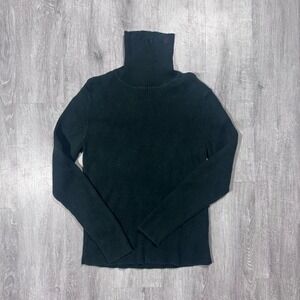 Lauren Ralph Lauren Women's Ribbed Turtleneck Sweater Dark Green Size XL